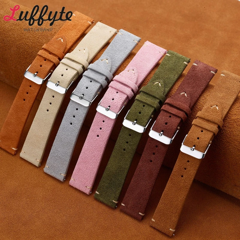 Suede Strap Watch - Винтажные замшевые ремешки для часов из