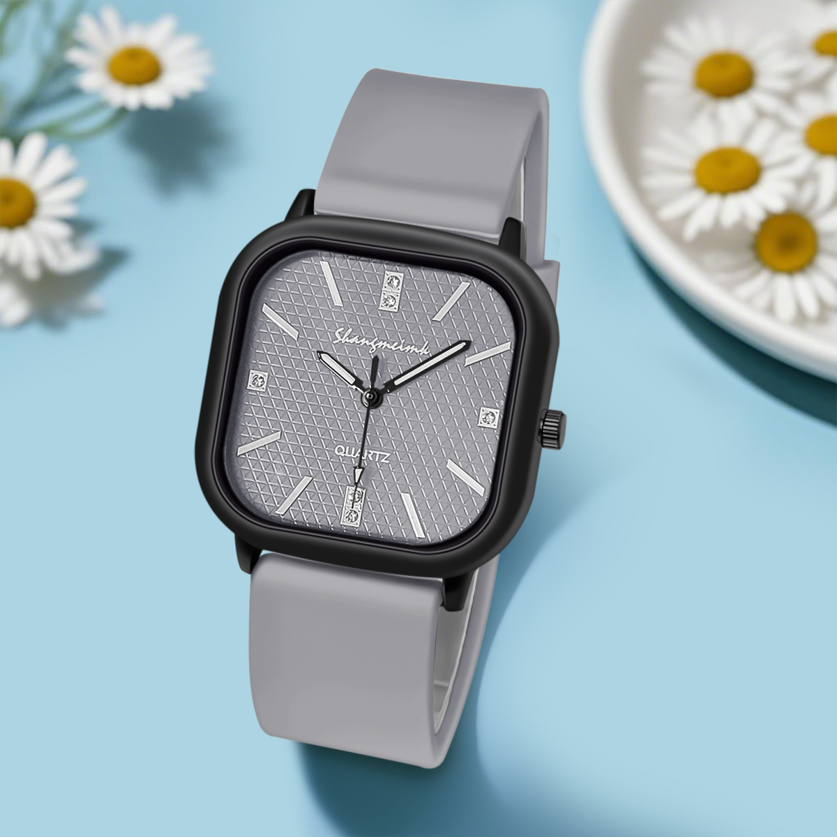 Квадратные часы с кварцевым ме – обзор и цена Silicone Band Women