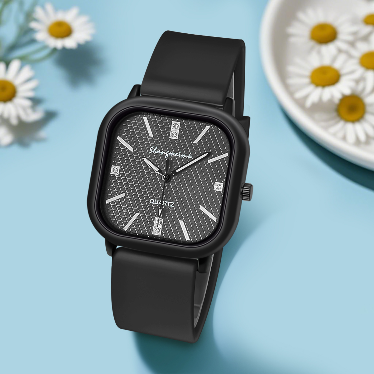 Квадратные часы с кварцевым ме – обзор и цена Silicone Band Women