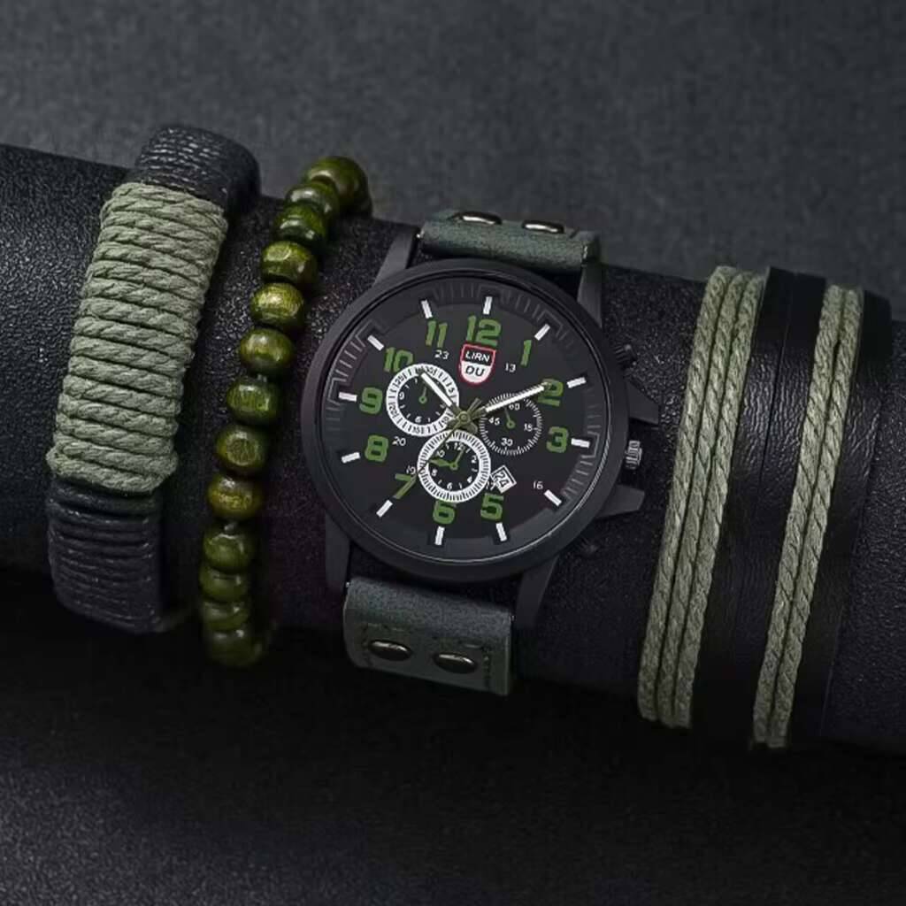 4 шт./компл. мужские спортивны – обзор и цена Leather Watch Band Men