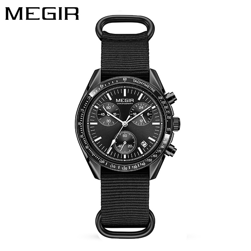 Мужские часы MEGIR 2247, новые – обзор и цена Canvas Strap Watch