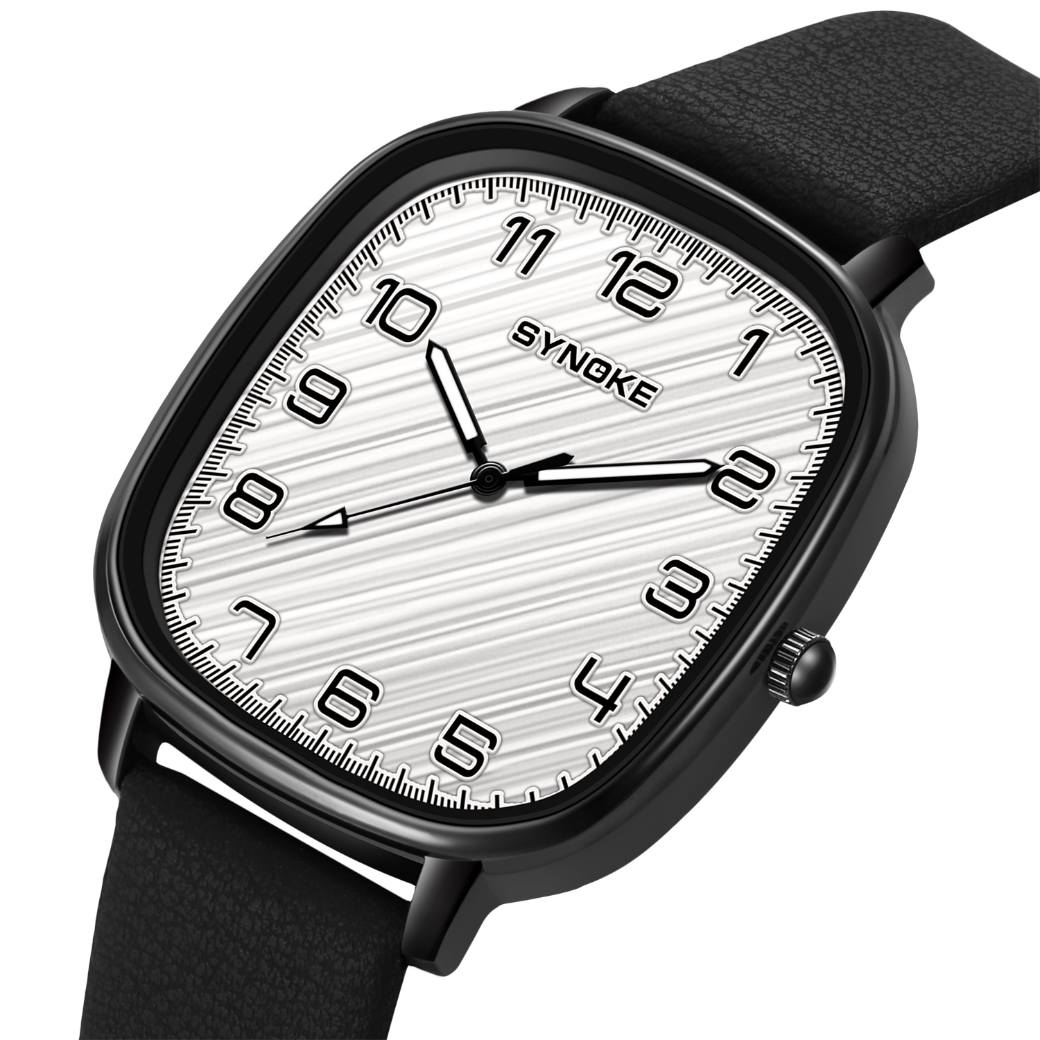 Часы для мужчин SYNOKE, корпус – обзор и цена Leather Watch Band Men