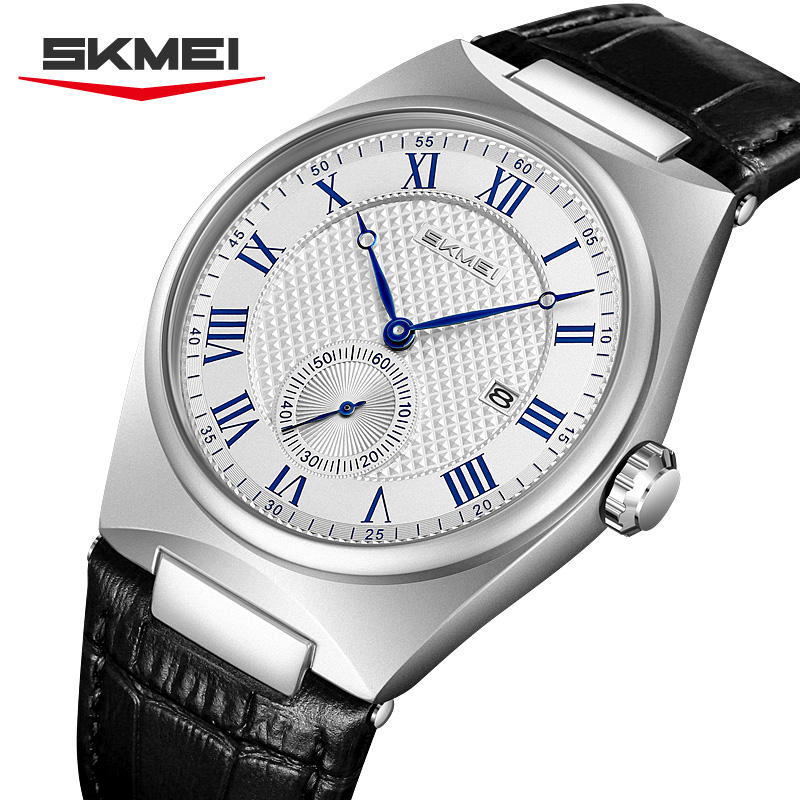 SKMEI 9390 Элегантные мужские  – обзор и цена Leather Watch Band Men