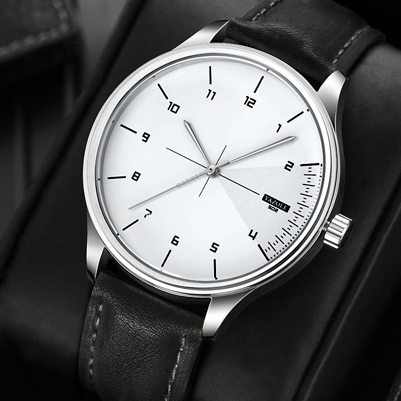 Мужские часы YAZOLE, деловые п – обзор и цена Leather Watch Band Men