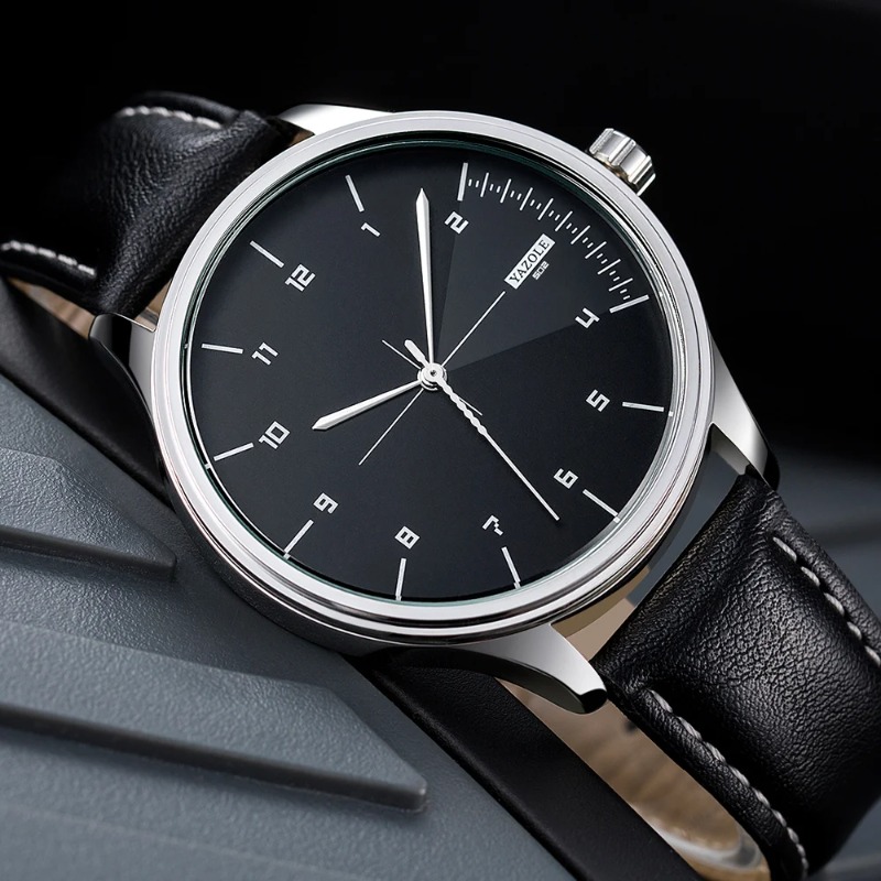 Мужские часы YAZOLE, деловые п – обзор и цена Leather Watch Band Men