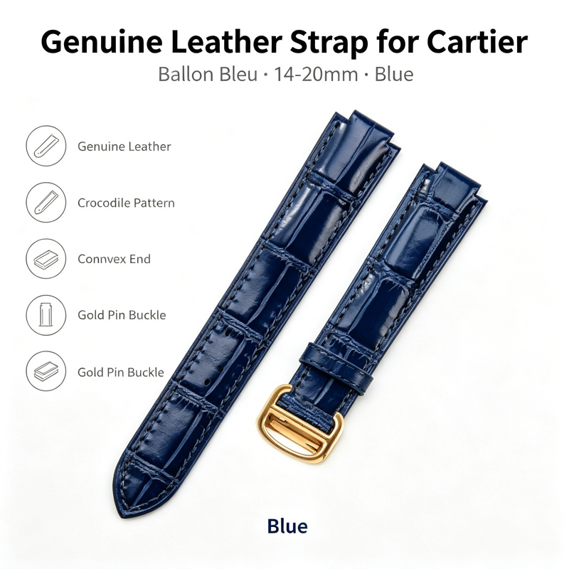 Ремешок из натуральной кожи 14 – обзор и цена Cartier Watch Ballon Bleu